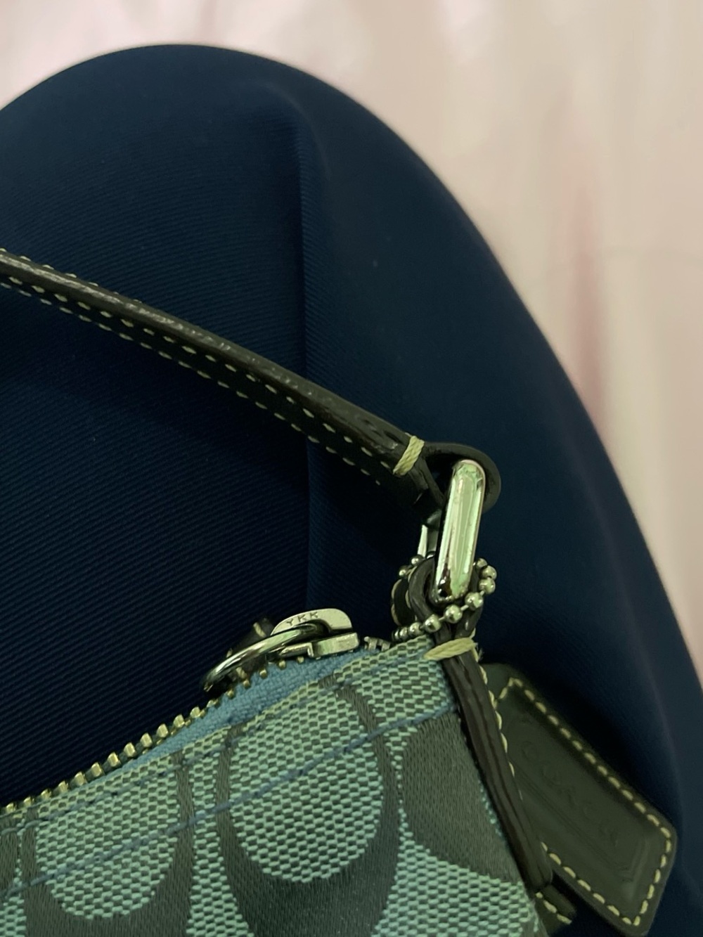 Coach blue signature canvas brown leather Demi soho shoulder bag - Picture 7 of 7